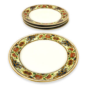 Vintage Limoges T&V La Cloche Plates White Floral Set of 4 Porcelain 6” France